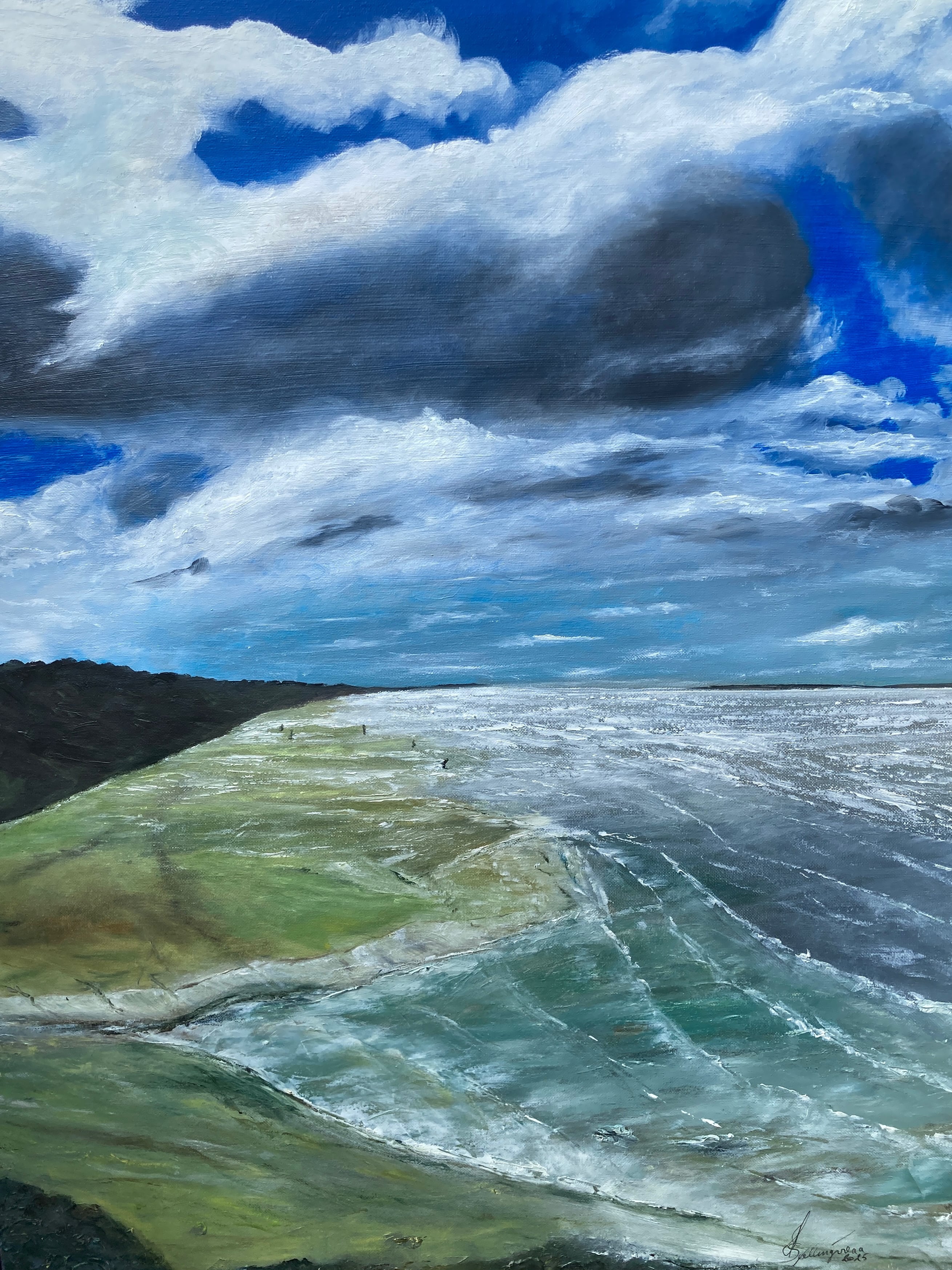 Billede nr. 83 "Når havet viser tænder" Olie på lærred, mål 60cm x 80cm. Pris 2800 Dkr