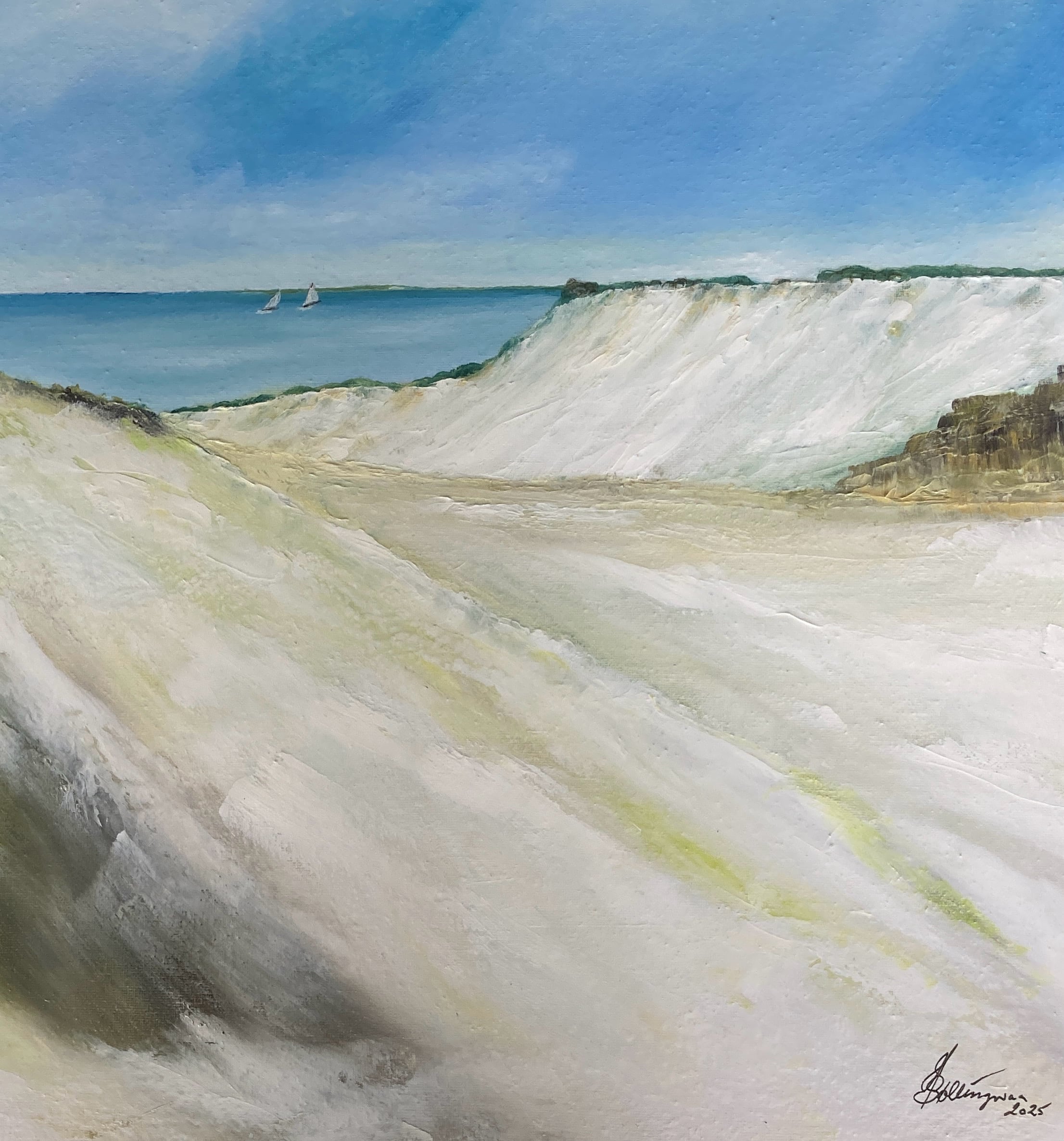 Billed nr 90 "Vejen til Havet" 50 cm X50 cm,
Olie på lærred. - Pris 2500 Dkr